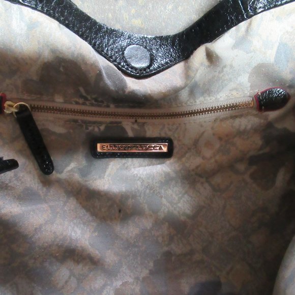 Elliot Lucca Black Leather Woven Tote Bag - Picture 4 of 5